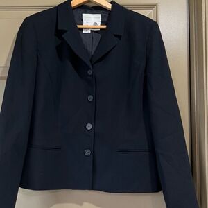 Vintage Casual Corner Black Wool Womens 12 Blazer Jacket